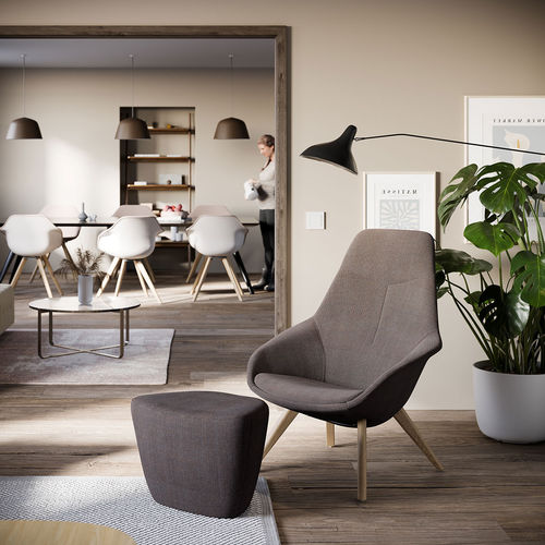 Poltrona contemporanea - 322 YONDA LOUNGE - Wilkhahn - in tessuto / in pelle / in materiale riciclato