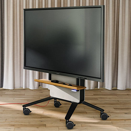 Supporto per TV da terra contemporaneo - 442/10 CONFAIR NEXT DISPLAY-RACK - Wilkhahn - girevole / ad altezza regolabile / con cablaggio nascosto