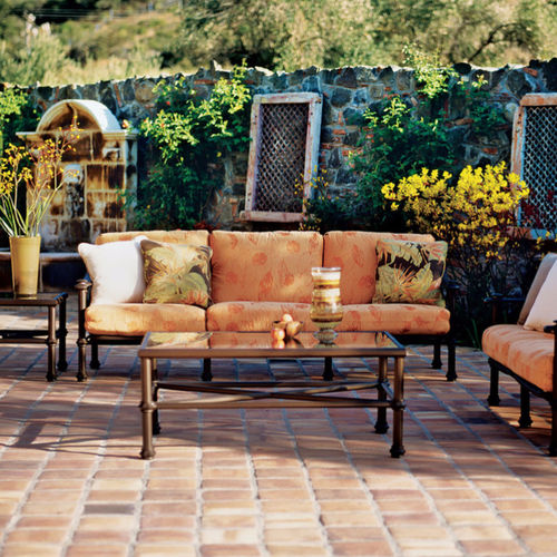 Divano classico - CAMPAIGN GRANDE - BROWN JORDAN - da giardino / in tessuto / con cuscino rimovibile