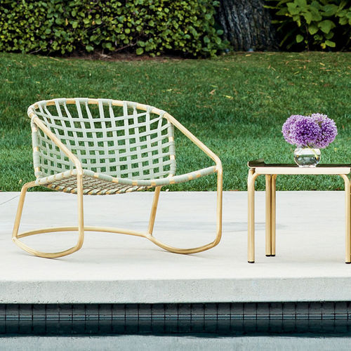 Poltrona contemporanea - KANTAN - BROWN JORDAN - in ottone / in vinile / da giardino