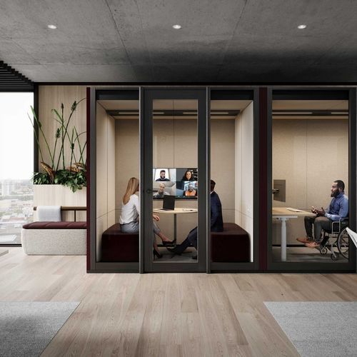Isola di privacy per ufficio acustica - Focus Quiet Duo Work Room - schiavello - vetrata / modulare / da 2 persone