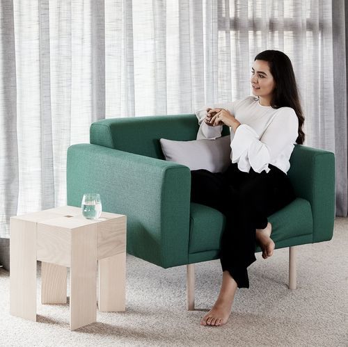 Poltrona contemporanea - Elfin  - schiavello - in tessuto / in pelle / in legno