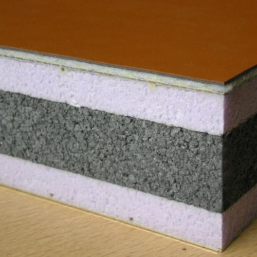 Pannello sandwich acustico per tetto - NOVATOIT® : PHONIC SILENCE TRI-LAYER - AV Composites - bifacciale in PVC / anima in polistirene estruso / ad alta resistenza