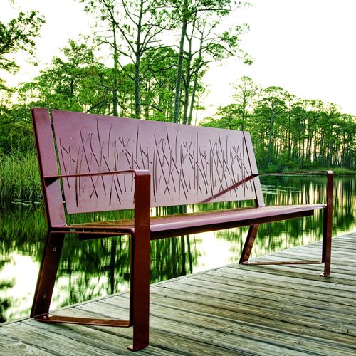 Panca per spazi pubblici contemporanea - LANDMARK : LAKESIDE - landscapeforms - in legno / in metallo / in plastica