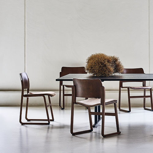 Sedia visitatore contemporanea - DUDRAB1FAK01S - HOWE - da interno / impiallacciata in legno / in poliammide