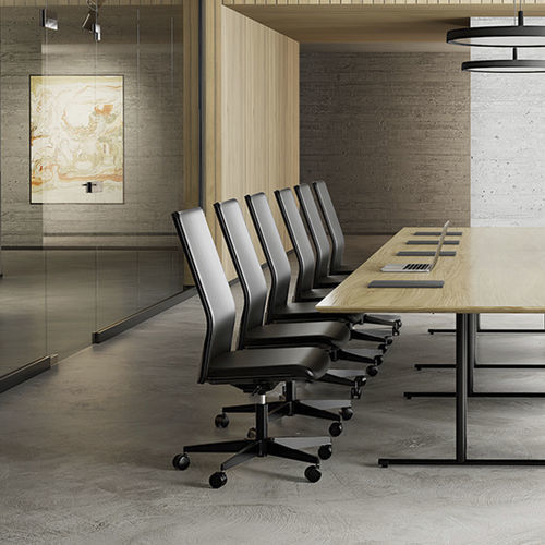 Sedia da ufficio contemporanea - KENLABCBSAHFAK01I - HOWE - da interno / in rete / con base in alluminio levigato