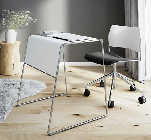 Tavolo per corsi di formazione contemporaneo - DOUBLE - HOWE - in laminato / con supporto in acciaio / rettangolare