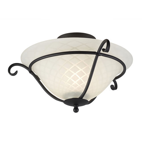 Plafoniera classica - TORCHIERE - Elstead Lighting Ltd - in vetro opalescente / in ferro / alogena