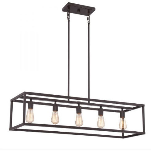 Lampadario contemporaneo - NEW HARBOR - Elstead Lighting Ltd - in metallo / in lino / da 5 lampadine