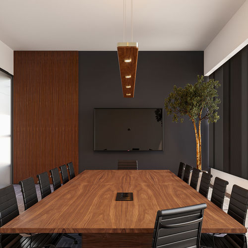 Lampada a sospensione - NUMI  - BOYD - in ottone / in noce / contemporanea