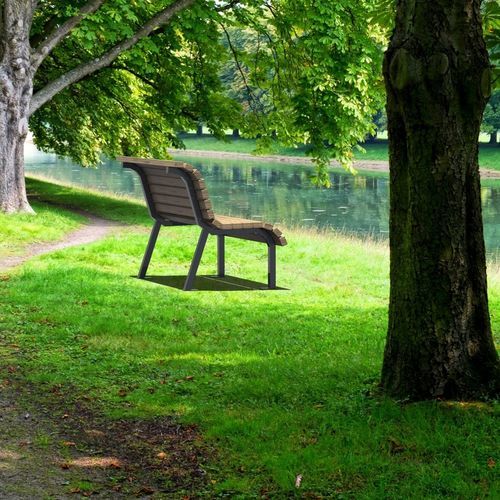 Panca per spazi pubblici contemporanea - Solaris - ERLAU - in legno / in metallo / con schienale