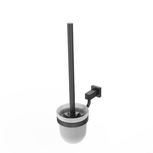 Scopino per WC in acciaio inossidabile - 5488036 - ERLAU - in vetro / da parete / nero