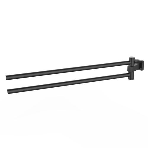 Portasalviette a 2 barre - 5487936 - ERLAU - da parete / in acciaio inossidabile / nero