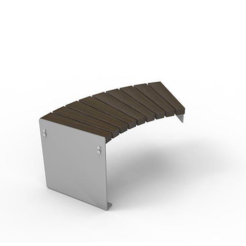 Panca contemporanea - Olympia Luna 5499431 - ERLAU - in iroko / in bambù / in acciaio galvanizzato