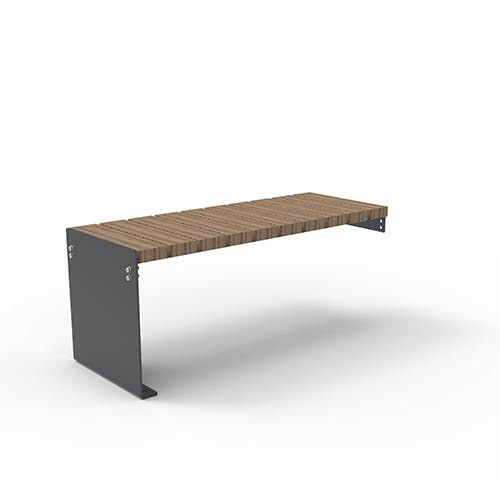 Panca contemporanea - Olympia Luna 5500032 - ERLAU - in iroko / in bambù / in acciaio galvanizzato
