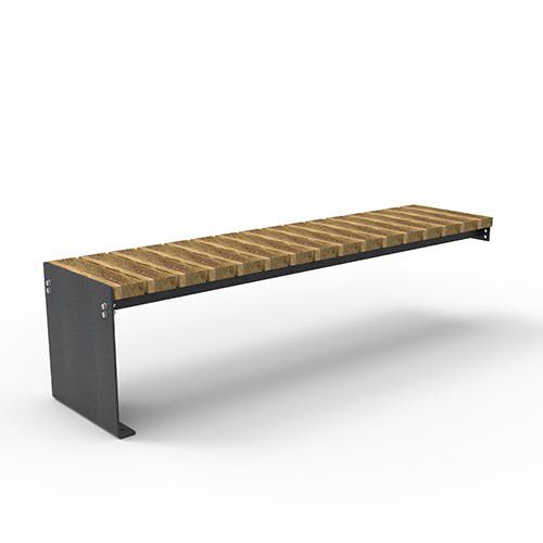 Panca contemporanea - Olympia Luna 5501239 - ERLAU - in iroko / in bambù / in acciaio galvanizzato