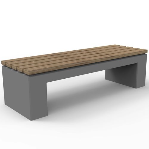 Panca per spazi pubblici contemporanea - Urbano Cubo 5008491 - ERLAU - in iroko / in bambù / in calcestruzzo