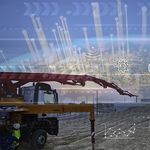 pompa per calcestruzzo montata su camion