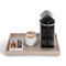 Vassoio Porta Spezie In Legno Con Manico | Base Per Macina Sale E Pepe | Organizzatore Da Cucina 17,5x17 Cm
