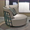 HOMCOM Poltrona Moderna d'Arredo con Cuscino Extra, in Tessuto Effetto Lino e Acciaio, 73x81x82