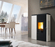 stufa a pellet / contemporanea / in acciaio