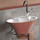 lavandino sospeso / conico / in Solid Surface / con portasalviette integrato