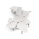 tavolino basso design minimalista / in vetro / con supporto in acciaio inossidabile / modulare