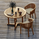 poltrona contemporanea / in tessuto / in teak / con cuscino rimovibile