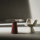 poltrona contemporanea / in tessuto / in acciaio / beige