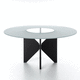tavolo contemporaneo / Valchromat® / in MDF laccato / in vetro