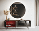 credenza contemporanea / in rovere / in metallo laccato / in vetro fumè