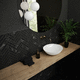 lavabo da appoggio / in metallo smaltato / in acciaio / con piano integrato