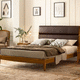 letto matrimoniale / contemporaneo / con testiera imbottita / in tessuto
