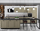cucina classica / in laminato / in rovere / con isola