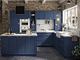 cucina classica / in legno / in vetro smerigliato / a L