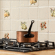 piastrella in ceramica / dipinta a mano / rustica / da interno