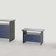 comodino contemporaneo / in legno compensato / con supporto in compensato / rettangolare