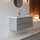 lavabo sospeso / in ceramica / con portasalviette integrato / rettangolare
