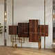 credenza con piedi alti / design originale / in legno laccato brillante / in ebano di macassar