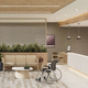 sedia visitatore contemporanea / da interno / in tessuto / con supporto in metallo