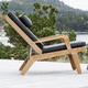 poltrona design scandinavo / in tessuto / in corda / in teak