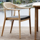sedia da pranzo design scandinavo / da esterno / in teak / in corda