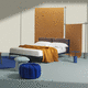 letto matrimoniale / contemporaneo / imbottito / con testiera