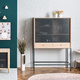 credenza con alzata contemporanea / in rovere / in MDF / impiallacciata in legno