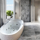 vasca da bagno ovale / da appoggio / per ambiente abitativo / in acrilico