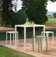 sgabello contemporaneo / con supporto in metallo / da giardino / verde