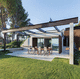 pergola addossata / in alluminio / con copertura scorrevole / su misura