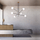 lampadario contemporaneo / in vetro / in metallo verniciato / da 6 lampadine