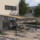 pergola addossata / in tessuto / con copertura in tela / su misura