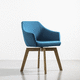 poltrona da ufficio design scandinavo / in tessuto / in pelle / in legno